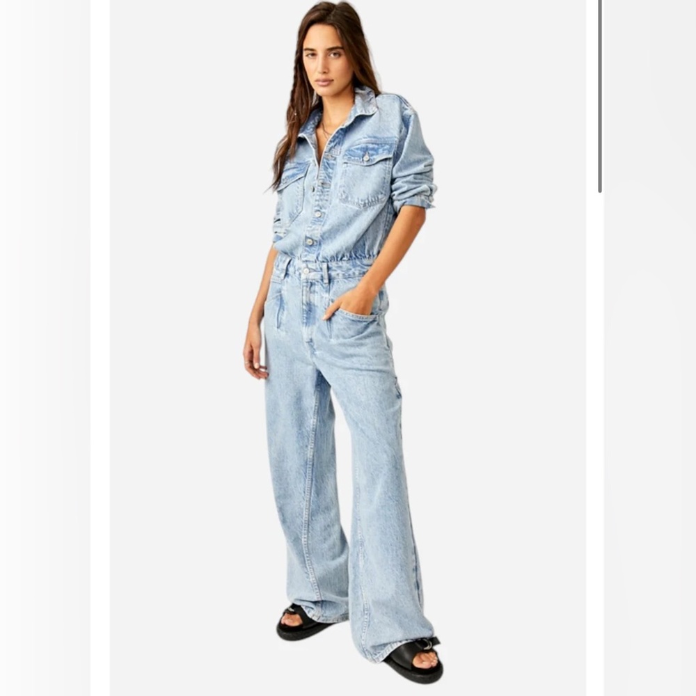 Light Blue Denim Jumpsuit. Sz Small